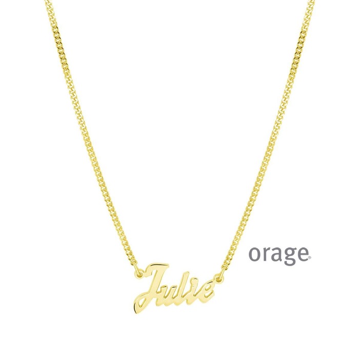 Juweel Orage naamketting gourmette pleetgoud 925 NK2-G50VERM