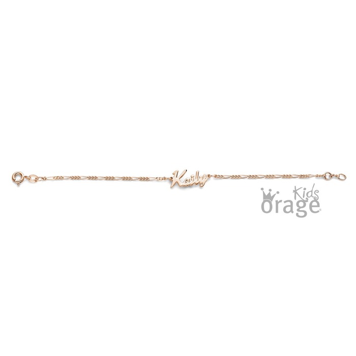 Juweel Orage naamarmband figaro pleetgoud rosé 925 BKM-FIG50ROSE 