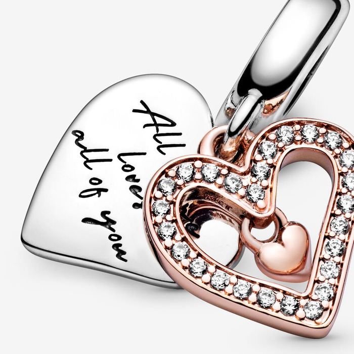 Juweel PANDORA - 788693C01 - SPARKLING FREEHAND HEART DANGLE