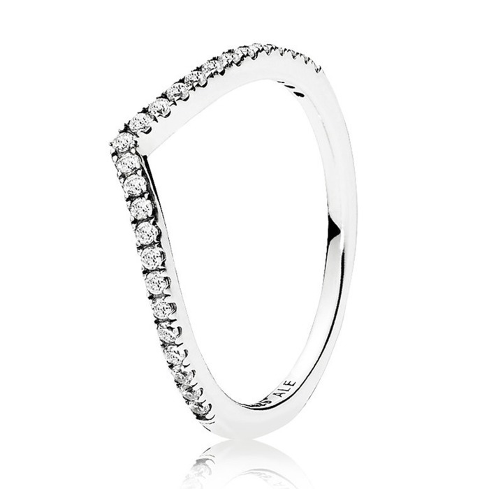 Juweel PANDORA - 196316CZ - SPARKLING WISHBONE RING