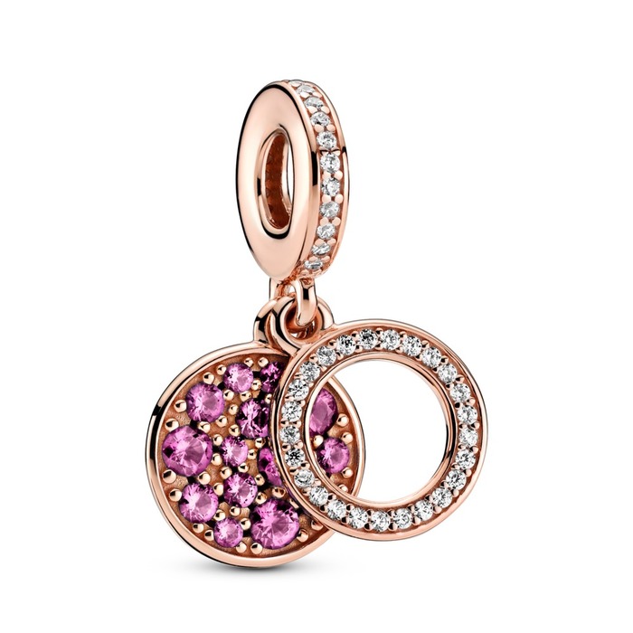 Juweel PANDORA ROSE - 789186C02 - Sparkling Pink Disc Double Dangle