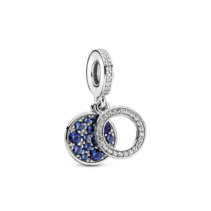 Juweel PANDORA - 799186C01 - Sparkling Blue Disc Double Dangle