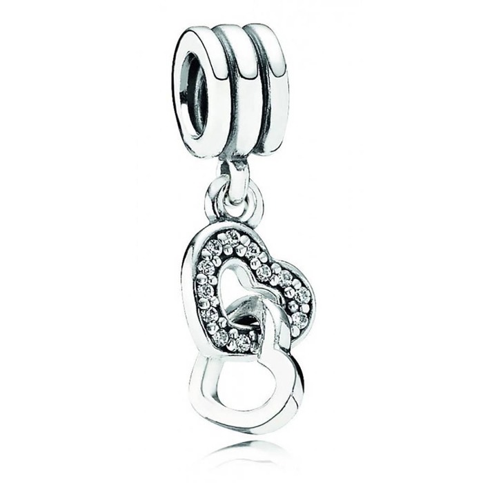 Juweel PANDORA - 791242CZ - INTERLOCKING HEARTS DANGLE