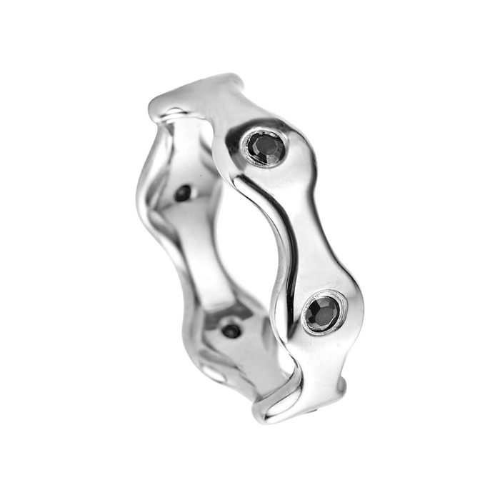 Juweel Trouwring Amici Stainless steel Hoogglans Zirconium 6CC2S0A/61