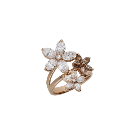 Verbetering Makkelijk in de omgang bom Clem Vercammen Collection Bloom ring 18K roségoud met diamant A8731/WBR-R  is online te koop.