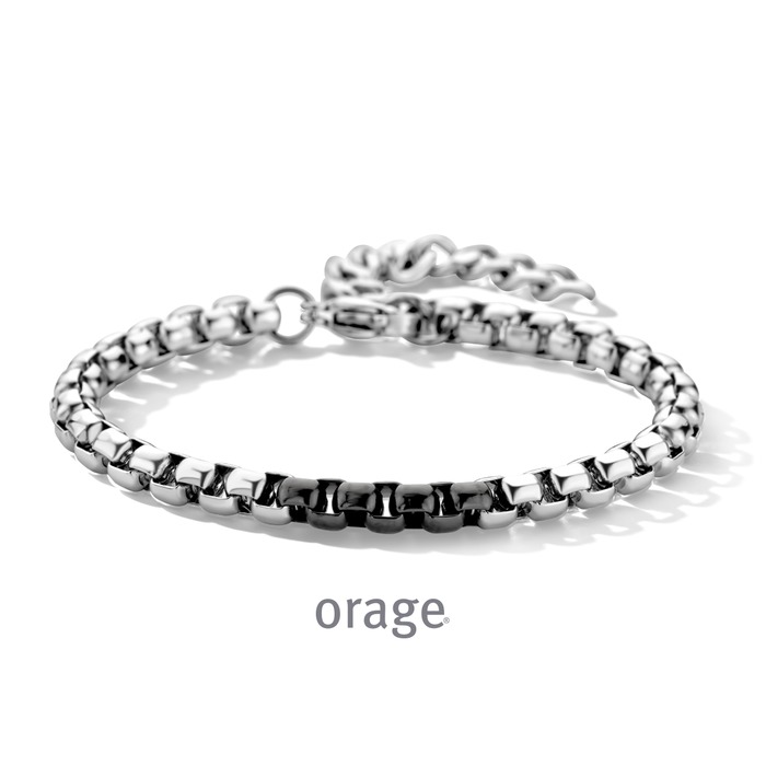 Juweel Orage armband staal zwart heren AS181 