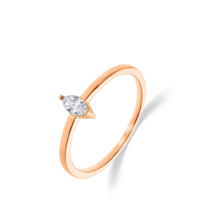 Juweel Beheyt Solitaire Ring 18K Rosé Goud 064222/A/2 