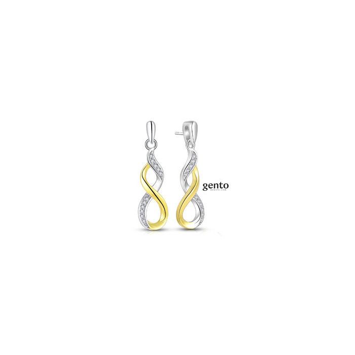 Juweel Gento oorstekers pleetgoud zirconium LB48 