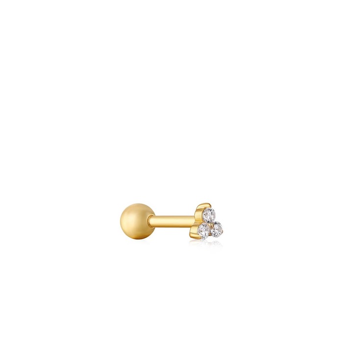 Juweel Ania Haie Ear Edit Goldplated Trio Sparkle Barbell Single earring E035-08G 