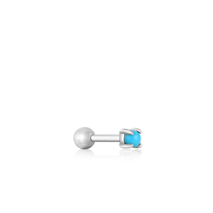 Juweel Ania Haie Ear Edit Silver Turquoise Cabochon Barbell Single earring E035-13H 