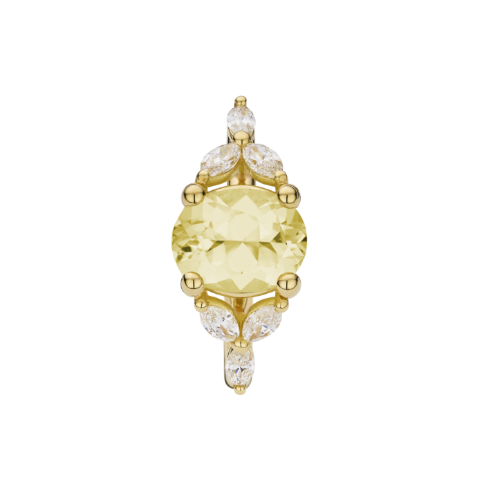 Juweel Atelier P ring Esmeralde 18k geelgoud Diamant/Yellow Beryl APS080-10X8-18Y