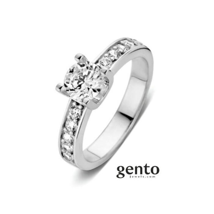 Juweel Gento zilver ring zirconium SR14