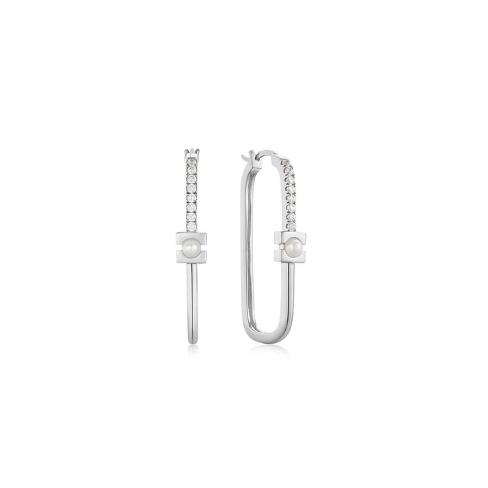 Juweel ANIA HAIE MODERN MUSE PEARL MODERNIST OVAL HOOP EARRINGS E054-06H 