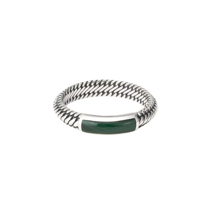 Juweel BUDDHA TO BUDDHA BEN MINI GEMSTONE RING SILVER MALACHITE 613MA 