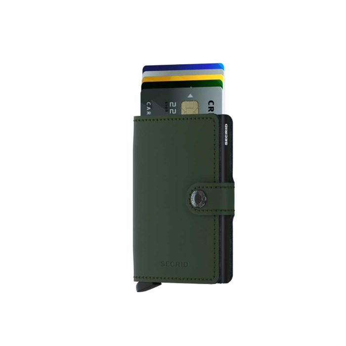 Lederwaren SECRID WALLET MINIWALLET MATTE GREEN-BLACK 