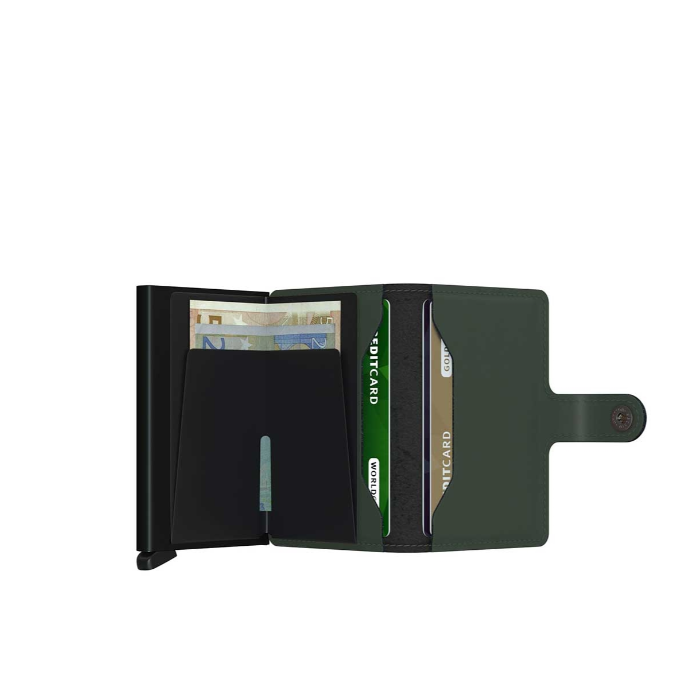 Lederwaren SECRID WALLET MINIWALLET MATTE GREEN-BLACK 